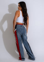  She's Unique Denim Jogger Jeans Red, a versatile and fashion-forward wardrobe staple
