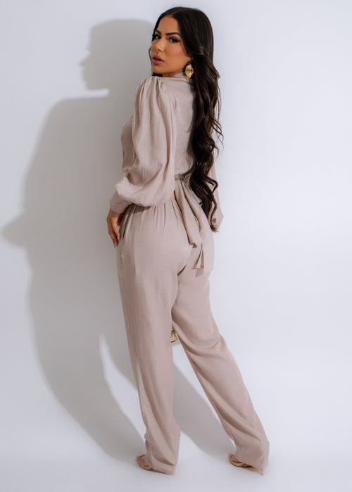 Chic Fluidity Pant Set Nude