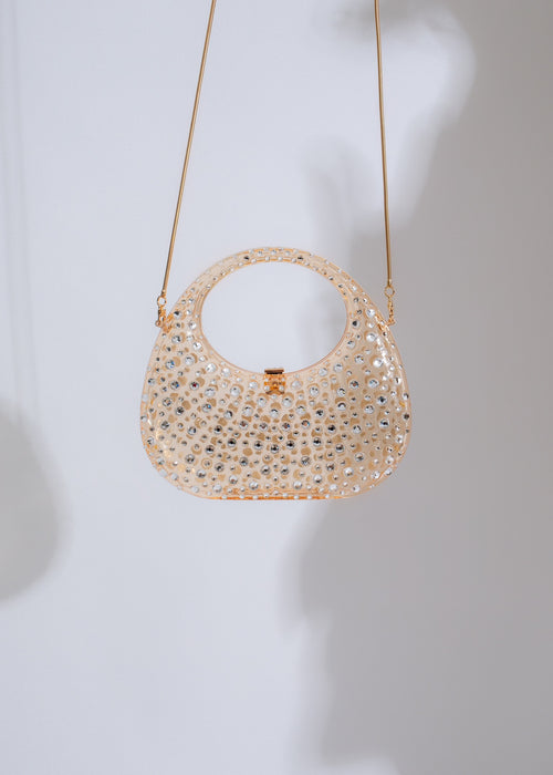 Exquisite Expensive Taste Rhinestone Handbag Gold, a stunning and elegant fashion statement to elevate any outfit