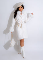 Motive Fur Coat White for Women, Winter Fashion Statement Piece