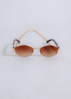 Chic and elegant brown sunglasses with oversized frames and gradient lenses
