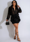 Chiffon Whisper Skirt Set Black, a flowy and elegant black ensemble 
