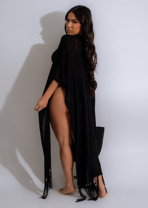 Feel The Breeze Knit Cover Up Black