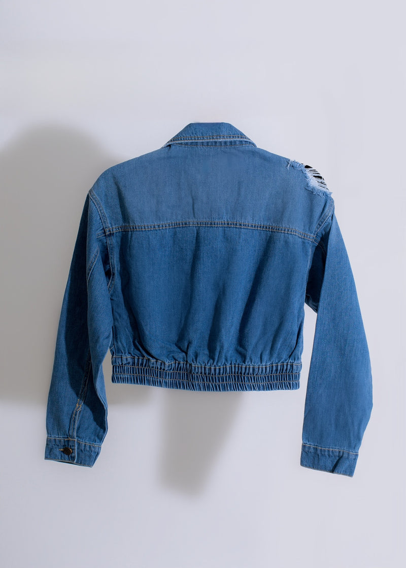 Gorgeous and versatile denim jacket with a flattering cropped silhouette