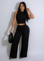 Lift Me Up Pant Set Black: A stylish and comfortable black pant set with a flattering fit and modern design, perfect for any occasion