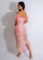  Glamour Up Feather Sequin Midi Dress, perfect for special occasions