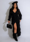 Black knitted sweater midi dress with a flattering silhouette and cozy design