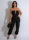 Stunning black jumpsuit featuring a flattering silhouette and elegant design