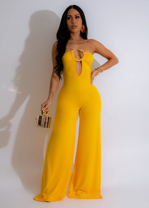 Stylish and vibrant Sweet Treat Jumpsuit in sunny yellow color