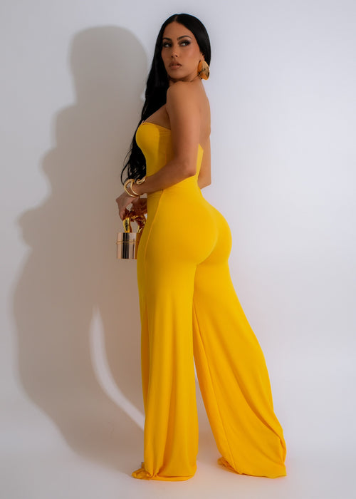 Stunning Sweet Treat Jumpsuit in Bright Yellow, Perfect for Summer Outings