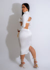 Icon 90's Satin Rhinestones Skirt Set White