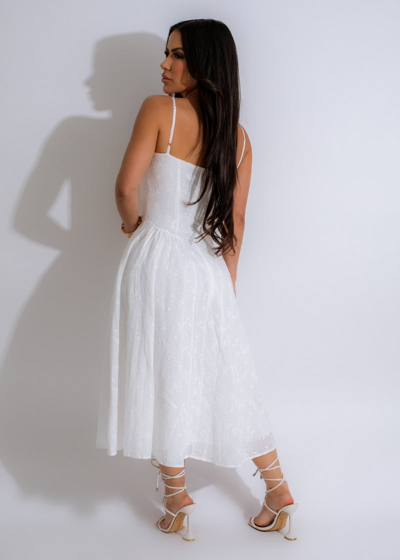  Elegant Beautiful Day Lace Midi Dress White, perfect for any event
