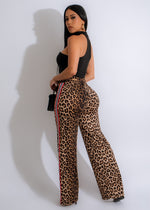 Alt text: Fierce And Fabulous Pants Brown, high-waisted, wide-leg trousers in a rich chocolate hue