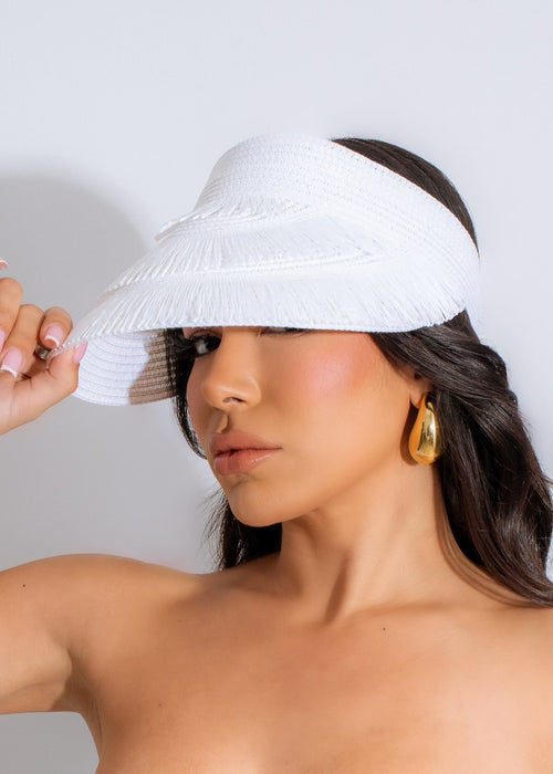  Stylish and trendy sun protection visor hat in white color