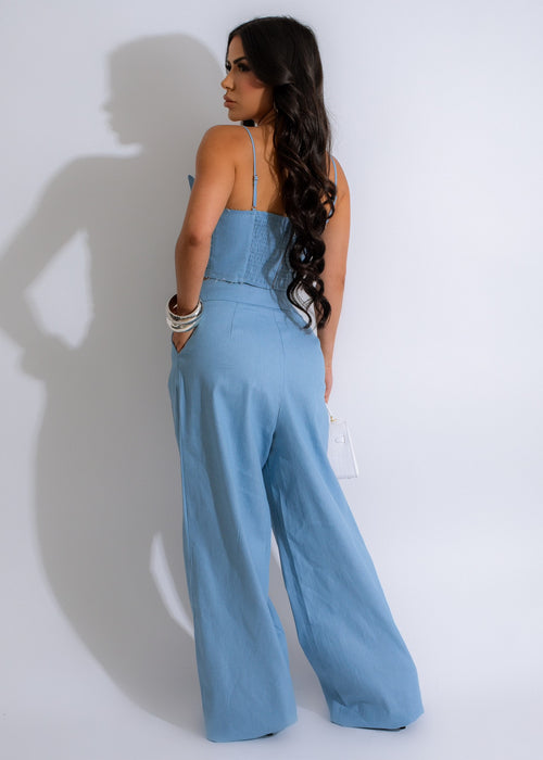  Stylish and comfortable denim pant set in a beautiful shade of blue