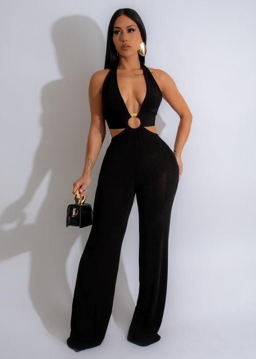 Stylish and versatile black jumpsuit perfect for any social occasion