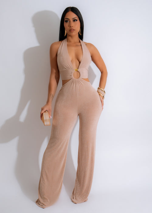 Social Season Jumpsuit Nude in soft, neutral color perfect for summer events