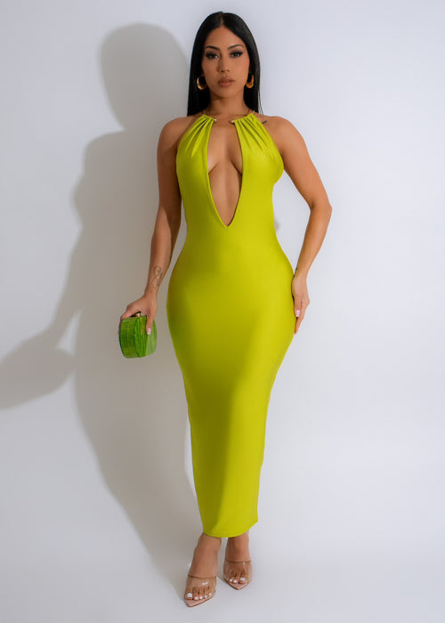 In Your Lips Midi Dress Green, a stylish and elegant garment perfect for any occasion