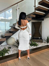 Vibrant Charm Ruched Midi Dress White - Elegant and stylish summer dress