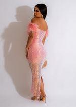  Stunning black midi dress with intricate feather and sequin design
