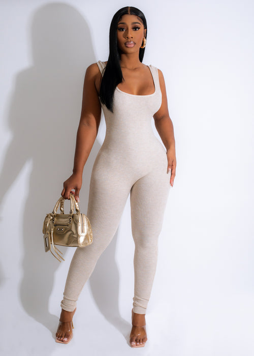 Just-Her-Ribbed-Jumpsuit-Nude-worn-by-model-standing-on-white-background
