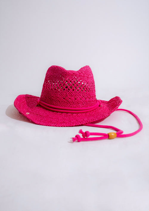 Alt text: A stylish and fun Western Cutie Cowboy Hat in a vibrant pink color, perfect for adding a touch of Western flair to any outfit