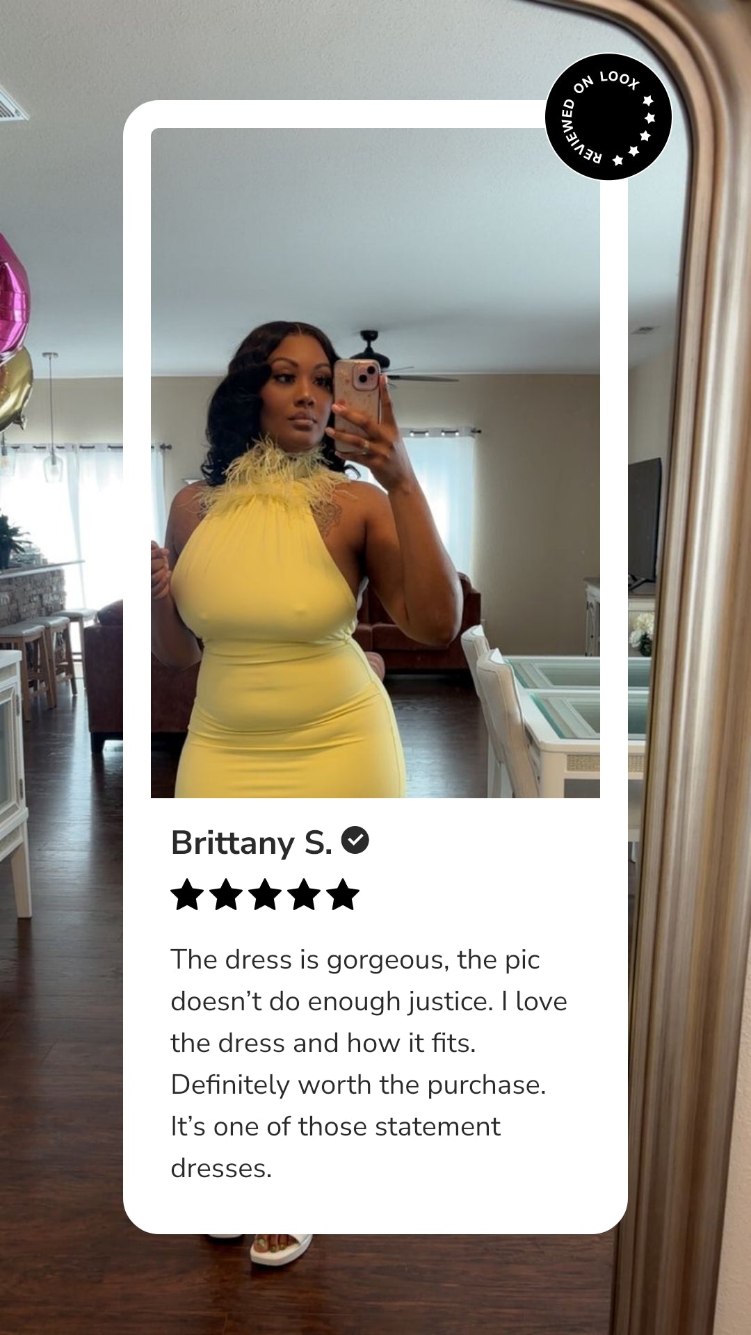 Private Desire Feather Trim Midi Dress Yellow