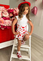 Adorable and stylish kids' skirt set featuring the 'Eat Your Heart Out' design