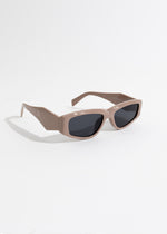 Stylish and trendy oval sunglasses in a warm brown shade