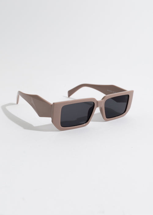 My South Beach Vibe Square Sunglasses Nude with UV protection