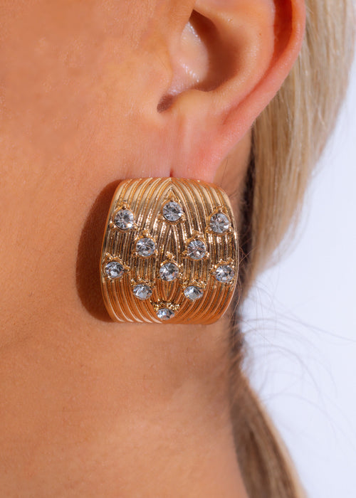 Beautiful and elegant Into You Earrings, featuring a stunning design with shimmering crystals
