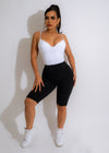 Diva Gym Biker Short in black, high-waisted with breathable fabric and side pockets for phone 