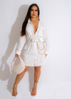 Lost Over You Linen Mini Dress White - Front View 