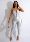Beautiful silver Perfect Night Corset designed to enhance your figure and provide support for a comfortable and stylish evening look