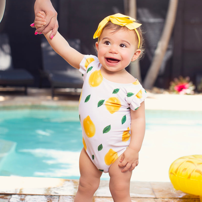 Adorable Lemonade Little Diva Swimsuit for children with vibrant colors and fun patterns