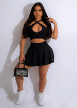 Diva Flared Tennis Skirt Black, a stylish and versatile sportswear option