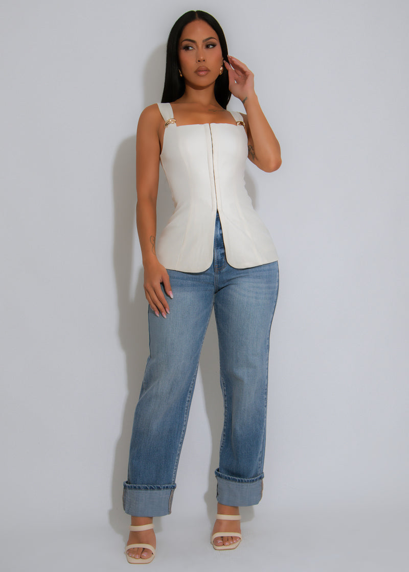 Luxe Link Long Top Nude