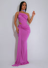 Glow Motion Ruched Maxi Dress Purple