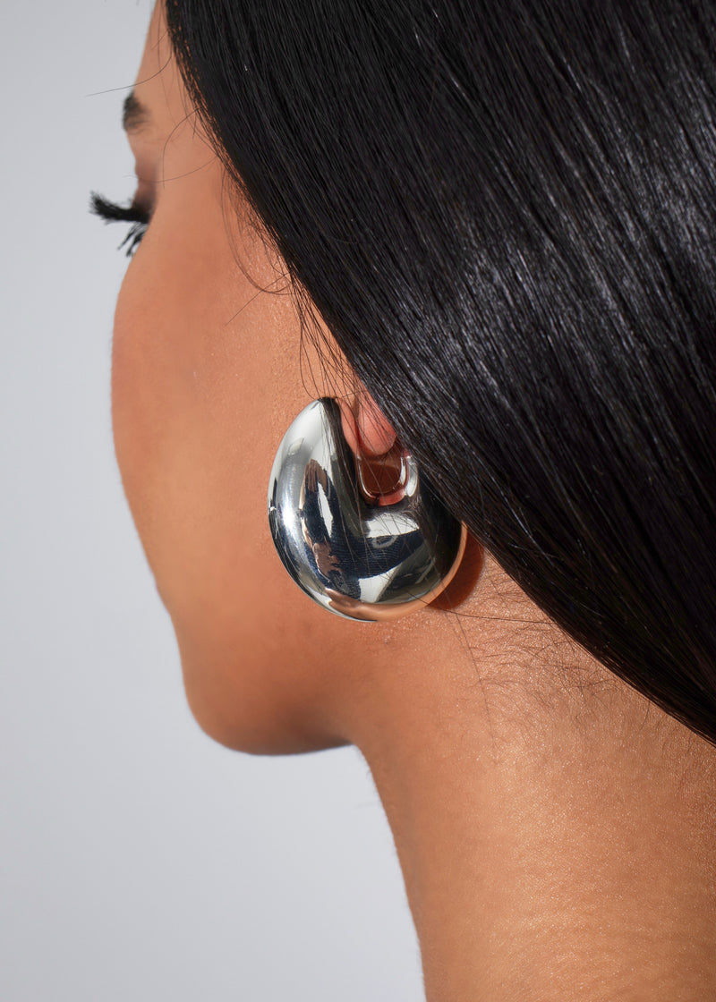 Solstice Arc Earrings Silver