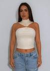 Luxe Drape Ruched Crop Top Nude