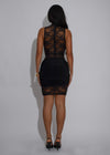 Glasshouse Muse Lace Ruched Mini Dress Black