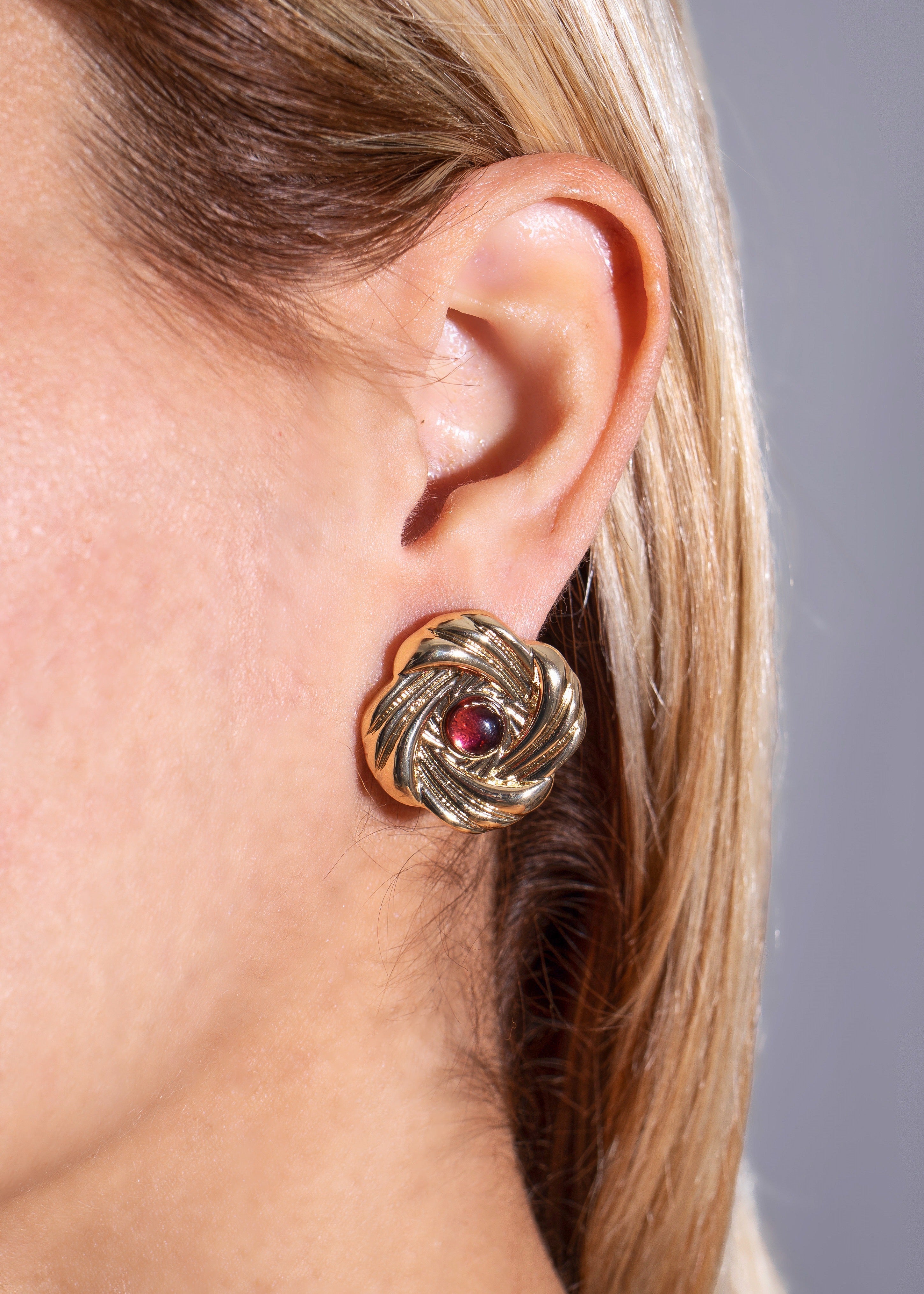 Enigma Bloom Earrings Red