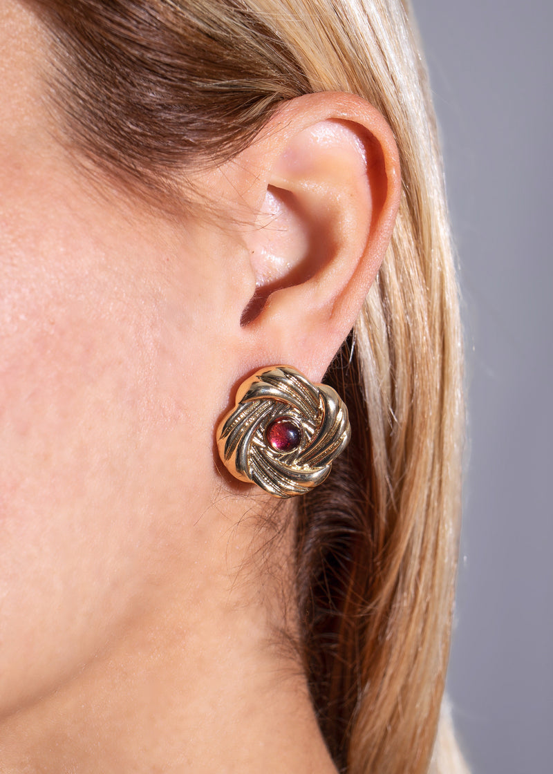 Enigma Bloom Earrings Red