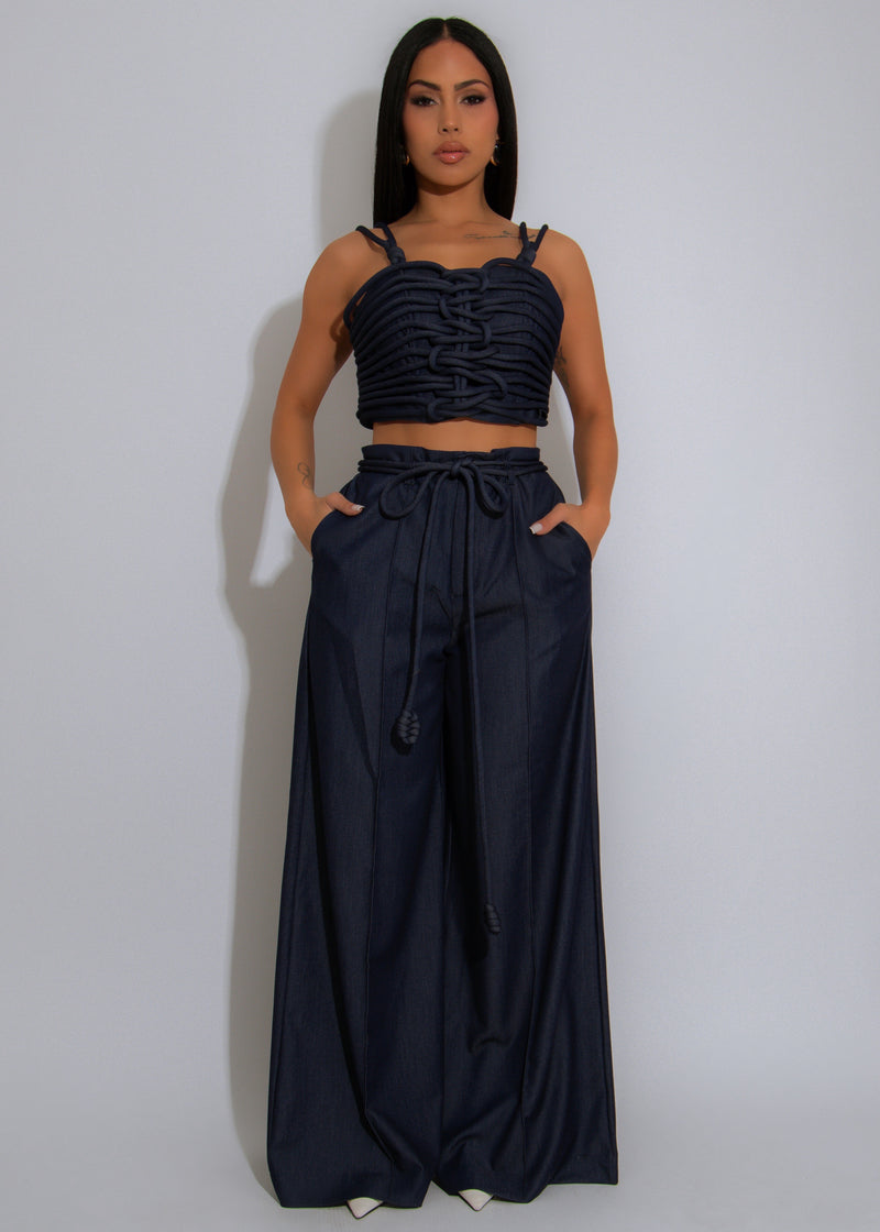 Tidebound Twine Pant Set Dark Denim