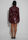 Let Me Adore You Faux Leather Mini Dress Red