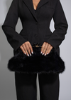 Arcane Fold Faux Fur Clutch Black
