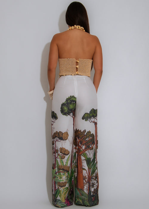 TropiChic Floral Pant Set Nude