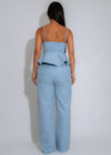 Peplum Perfection Pant Set Blue