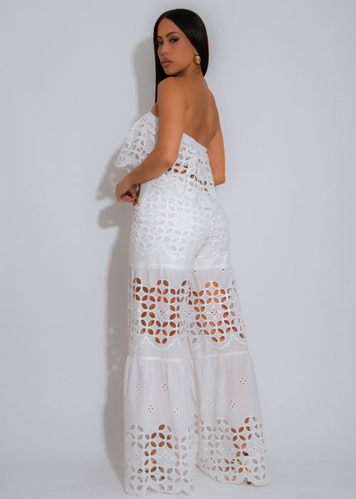 Isla Bloom Floral Pant Set White