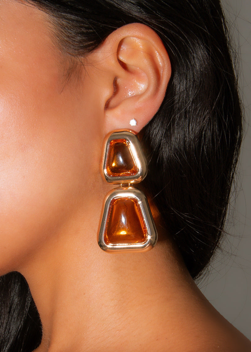 Mirage Gemstone Drops Earrings Yellow